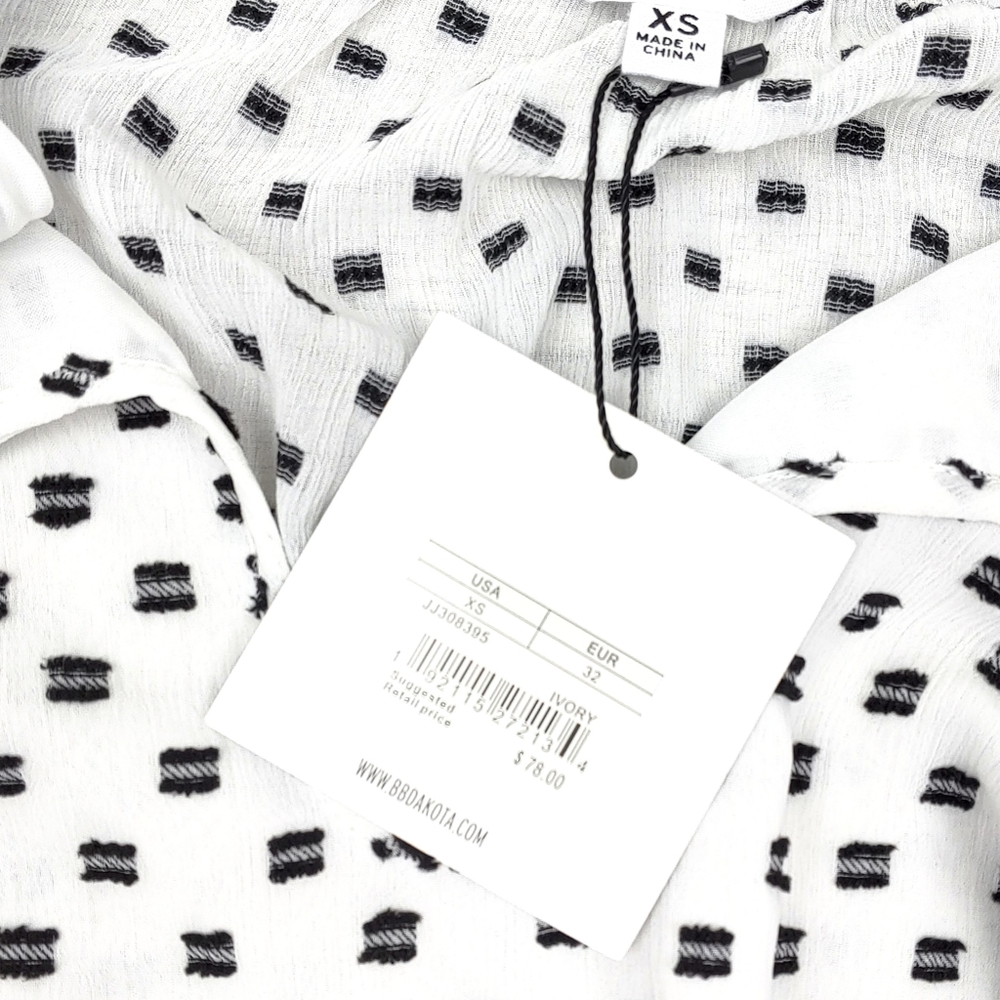 NWT JACK by BB Dakota $78 Wmns XS Black & White We-Dot-You Dress  - Picture 7 of 9